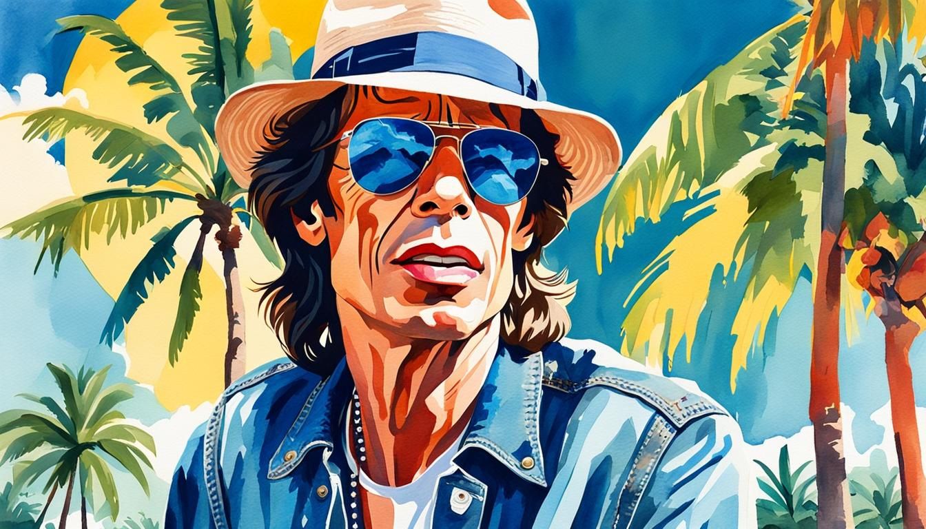 Singer in Panama Hat: Pop Art Watercolor Portrait