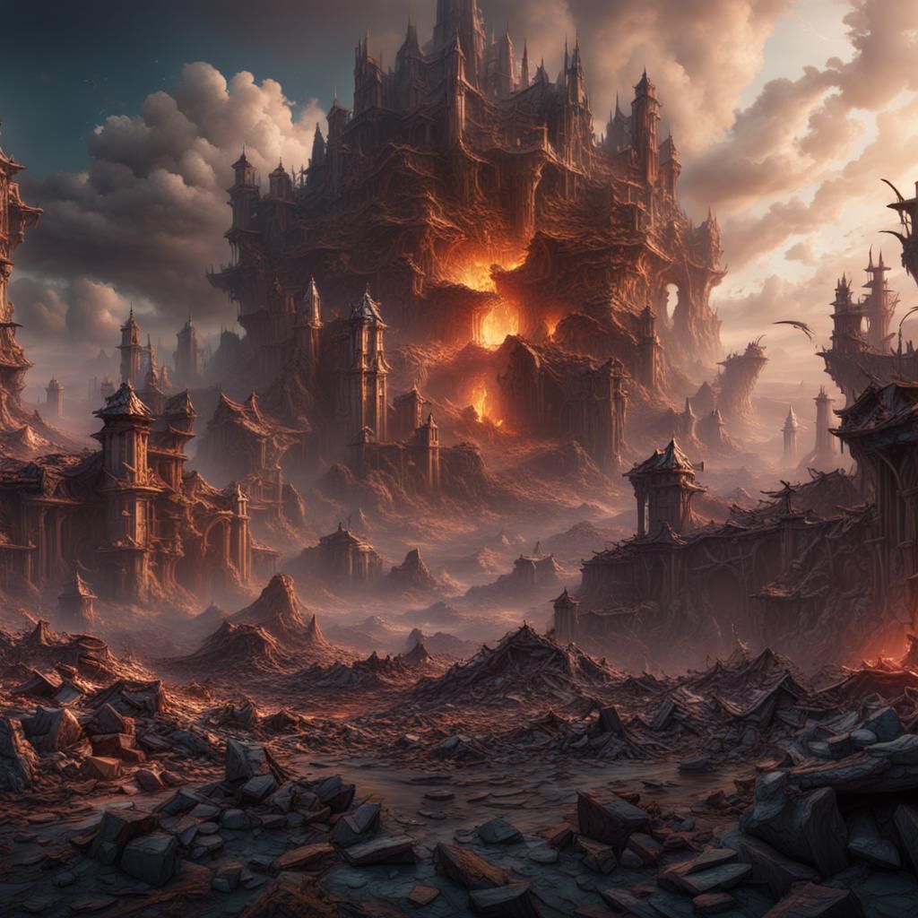 Apocalyptic World Destruction in Detailed Matte Painting