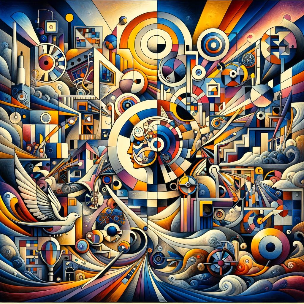 Abstract Surreal Masterpiece in Pre-1912 Style