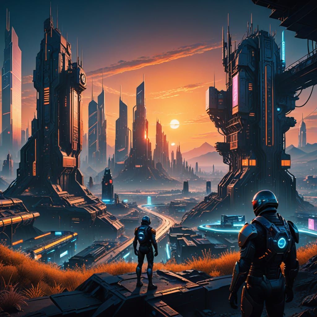 Towering Administrators Govern Futuristic Megacities in a Dy...