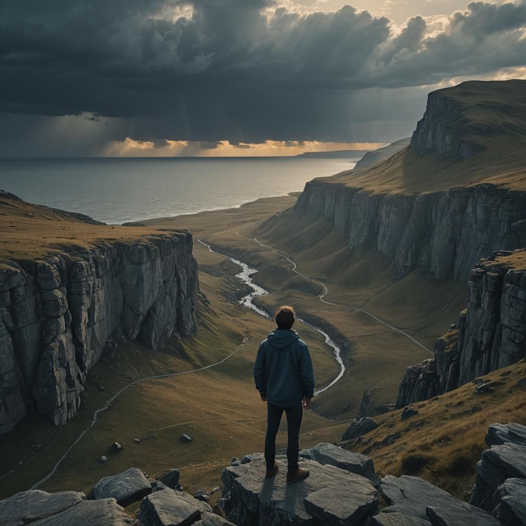 Epic Stormy Landscape at Golden Hour