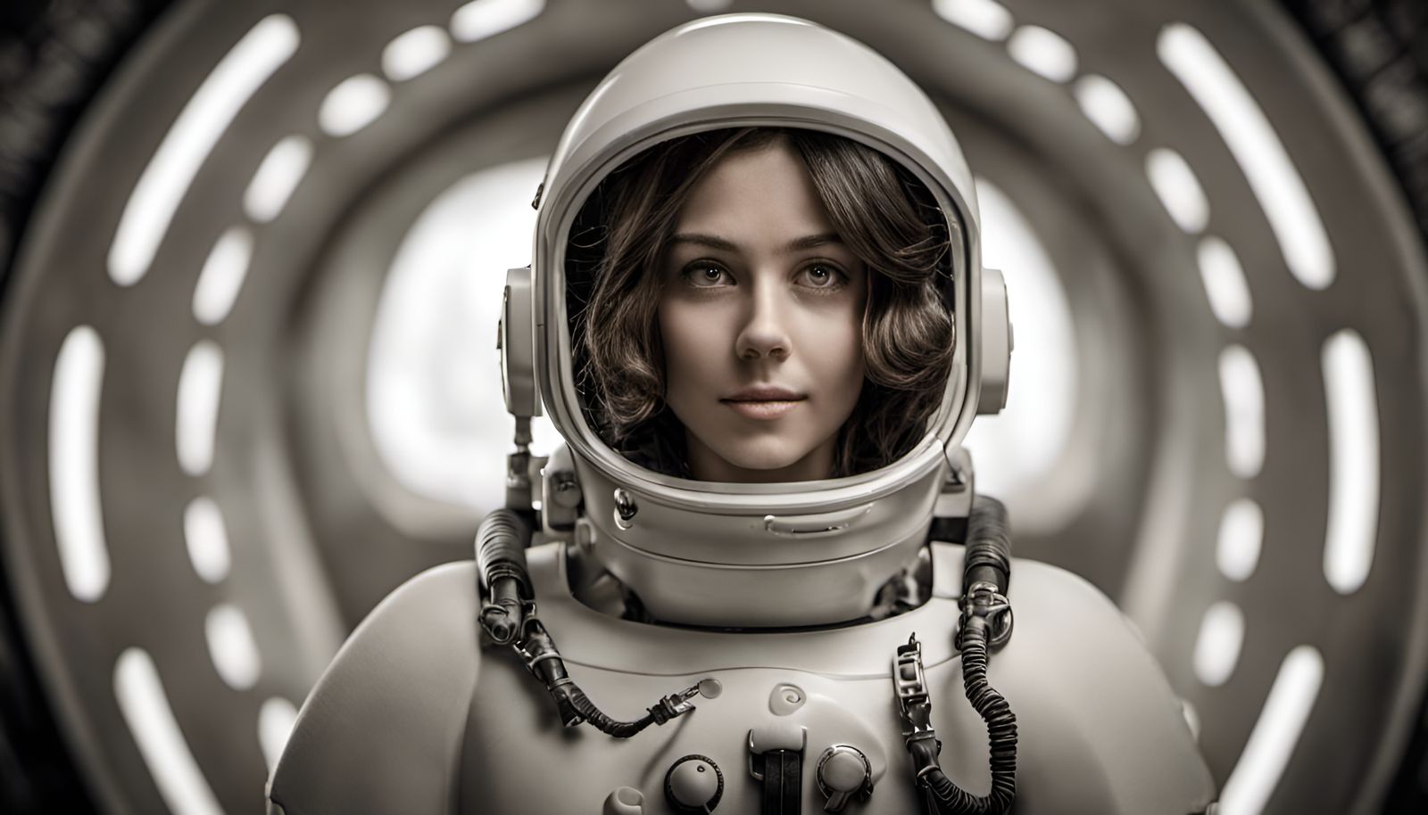 Astronaut with Galaxy Helmet in Photorealistic Style