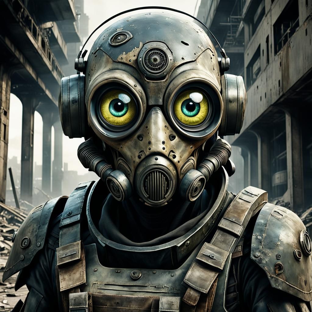 Sci-Fi Alien Soldier in Dystopian Landscape