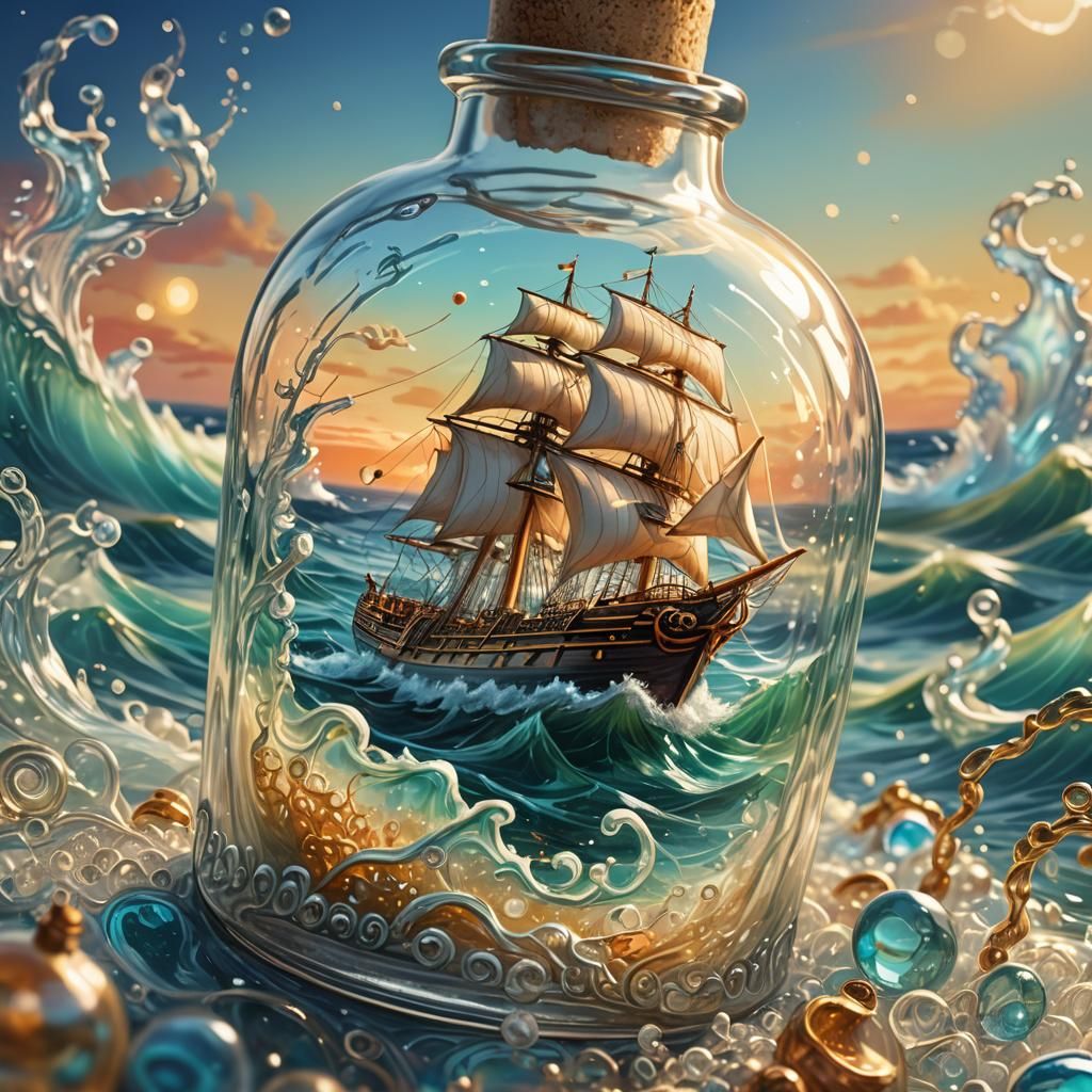 Ship in a Bottle: Dreamlike Digital Painting