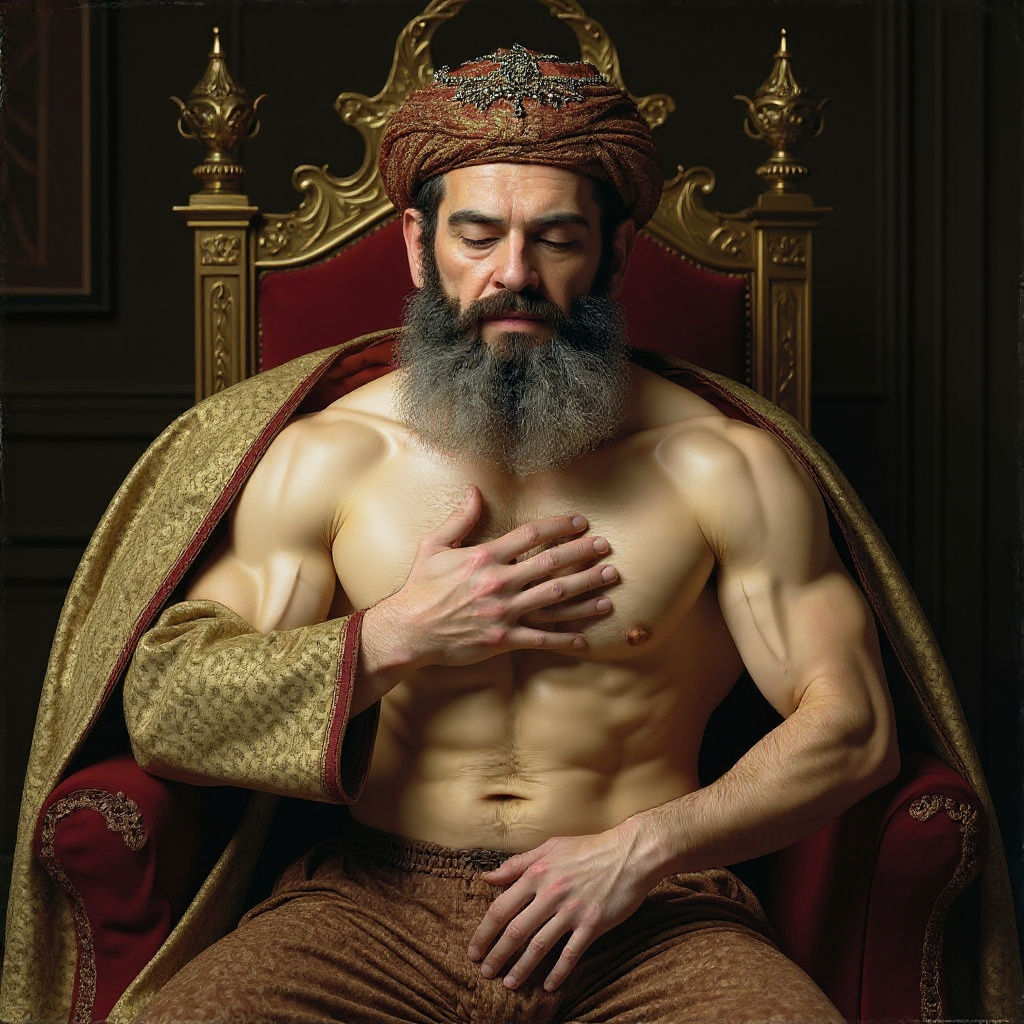 Baroque Painting of Sultan with European Man