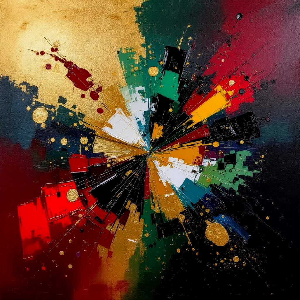 Vibrant Abstract Expressionism of Harvest Bounty