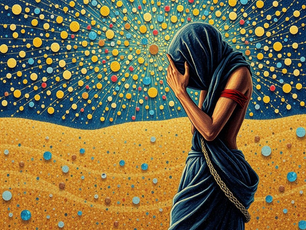 Pointillist Sandstorm: A Cluttered Pointillism Art Style