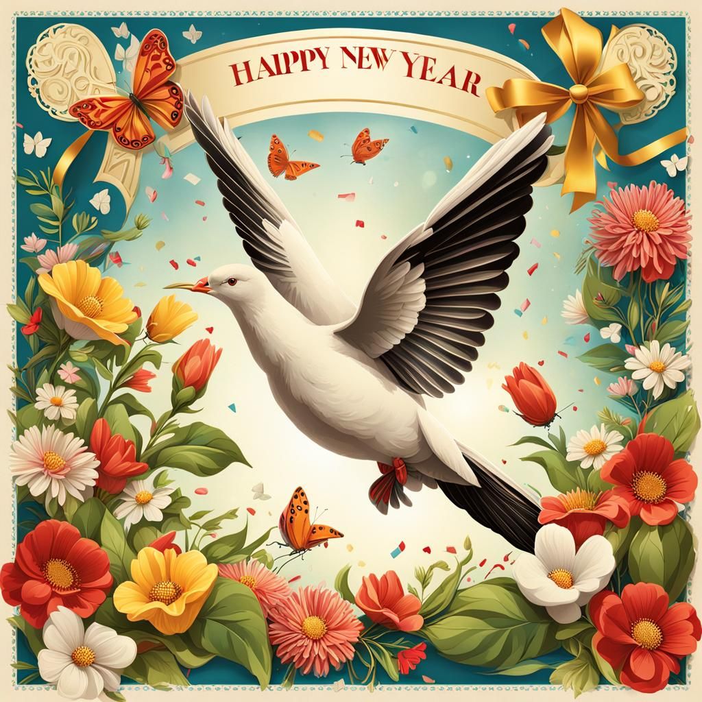 Festive New Year Celebration Postcard Design