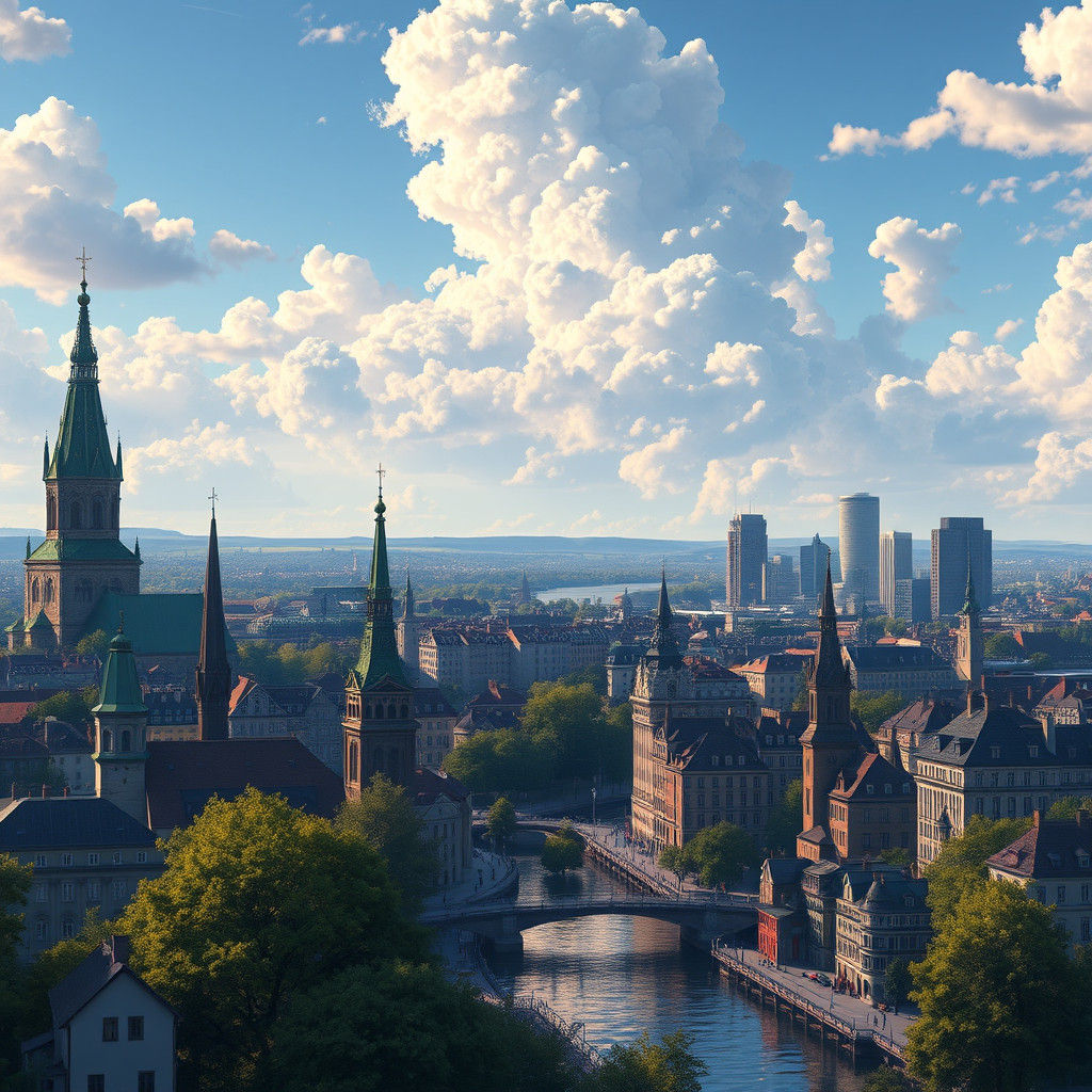 Stockholm Skyline: Karlatornet in Anime Style