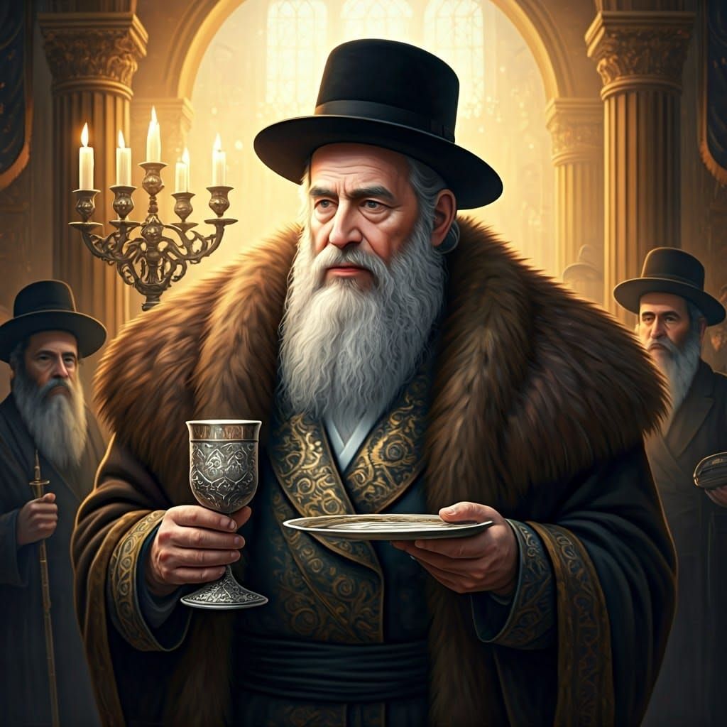 Hasidic Rebbe in Synagogue, Fantasy Concept Art