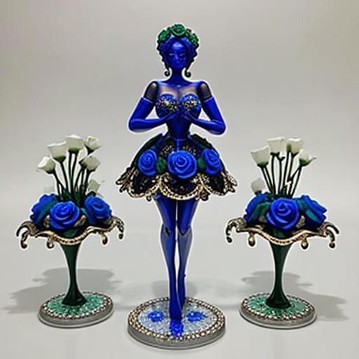 Glass Enamel Roses Form Beautiful Face