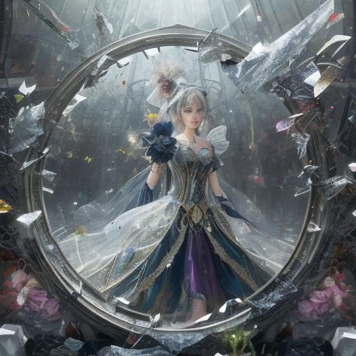 Diaphanous Shattered Glass Carnival Mirrors