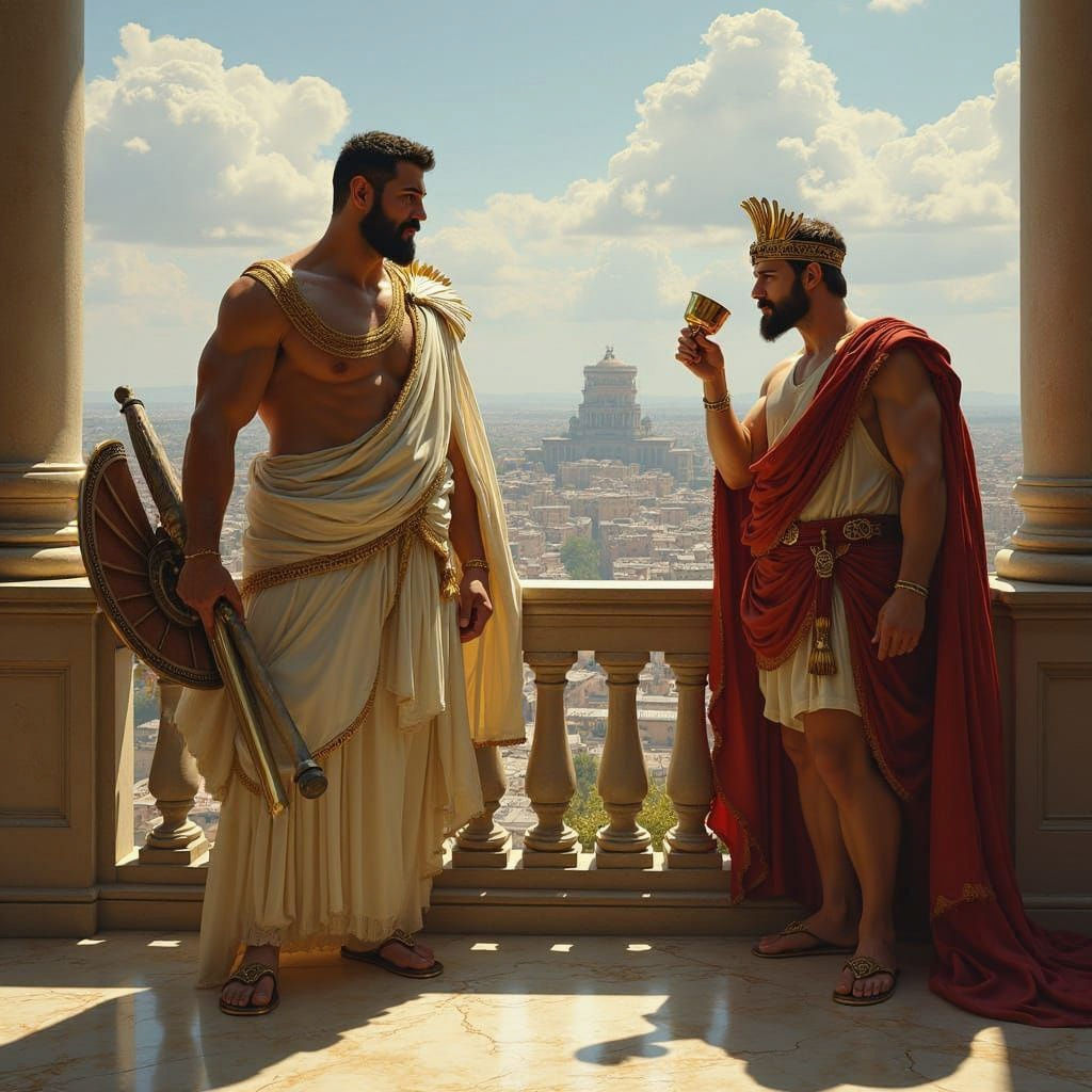 Ancient Roman Leader in Regal Pose