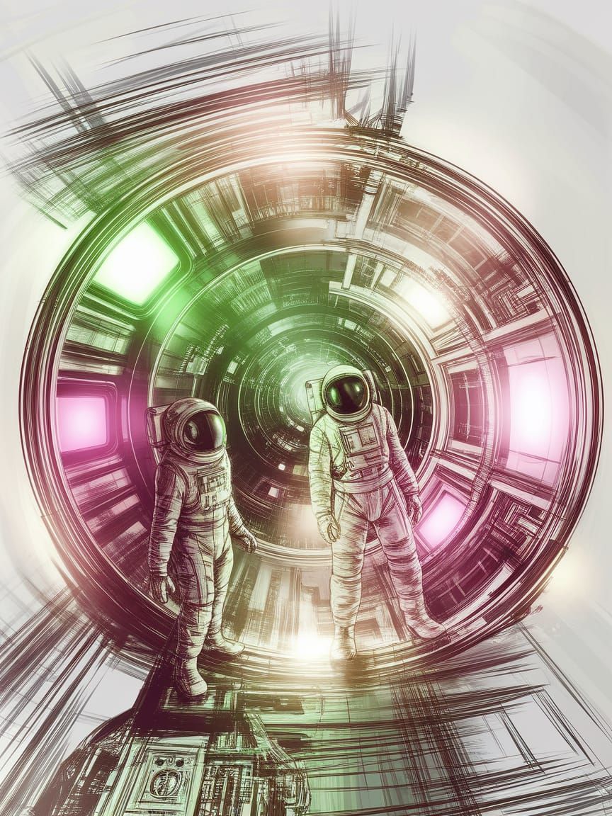 Astronauts in Clockpunk Spacecraft Concept Art