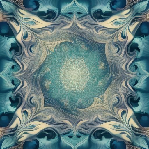 Woman Reading on Beach: Abstract Fractal Art