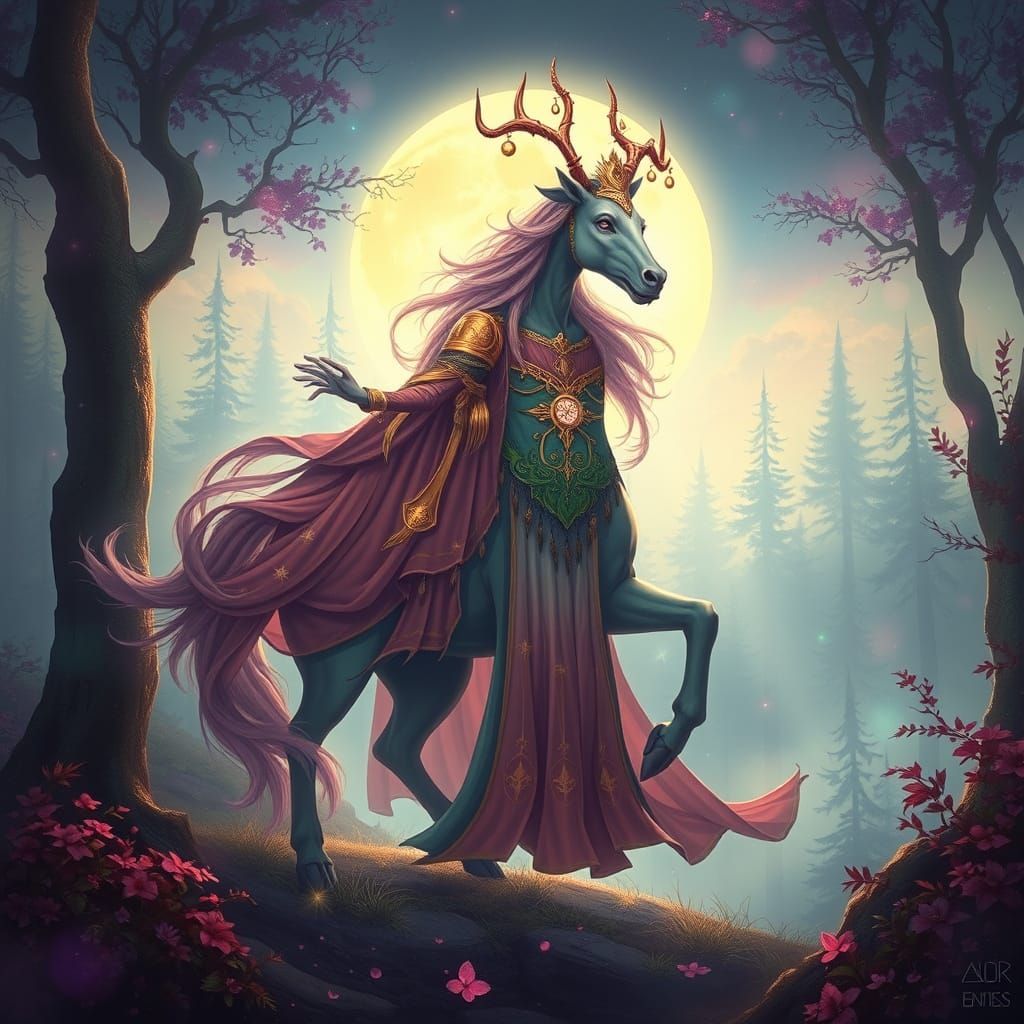 Mystical Centaur Oracle in Ethereal Forest