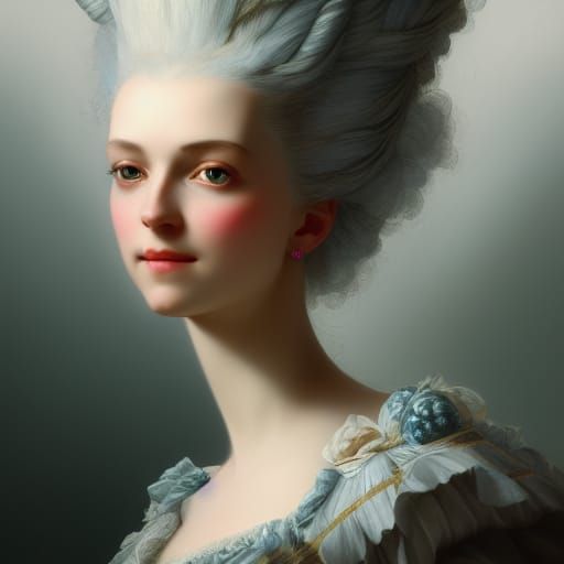 Marie Antoinette Portrait in Art Nouveau Style