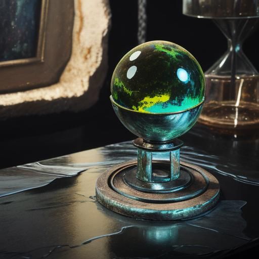 Mysterious Metallic Object in Lab: Impasto Oil Painting