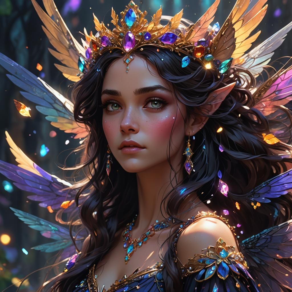 Stunning Dark Fae Portrait in Pixar-Inspired 3D Art