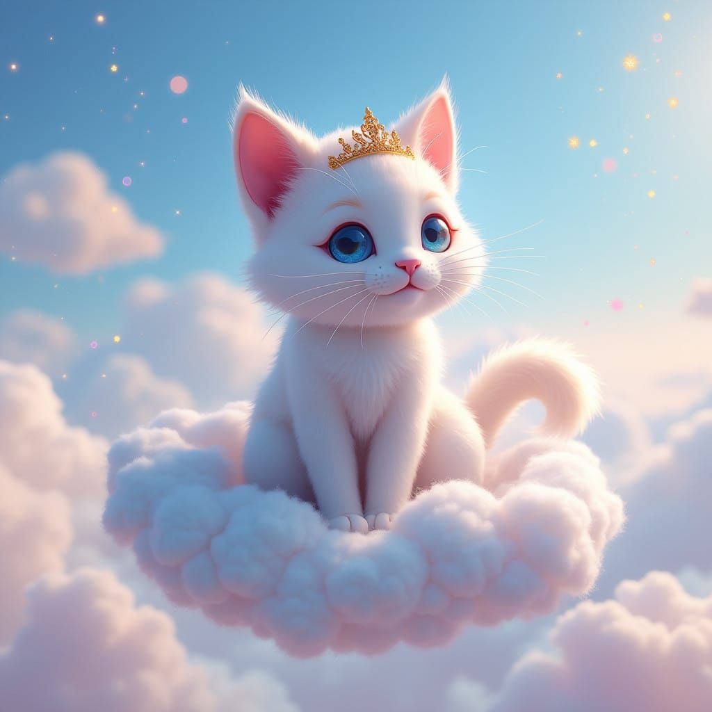 Regal Feline Majesty in Pastel Hues