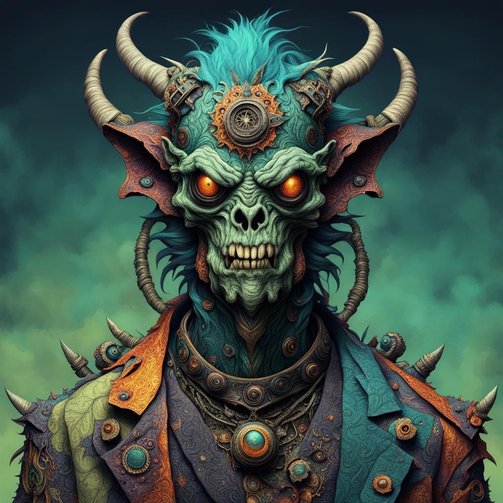 Grotesque Monster in Dystopian Fantasy Setting