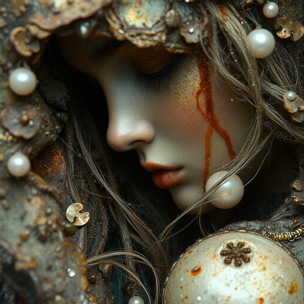 Ethereal Fairy Close-Up: Iridescent Shimmering Rust