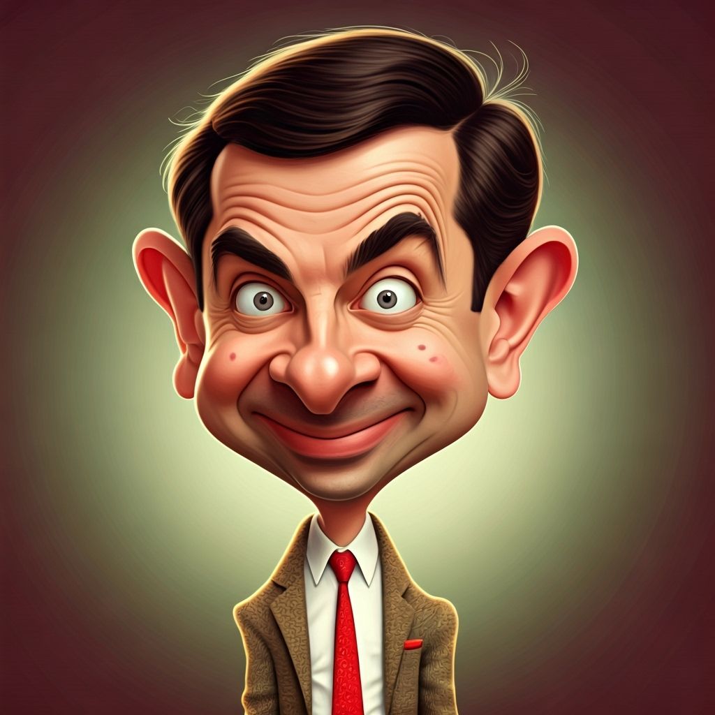Mr. Bean Caricature in Pixar Cartoon Style