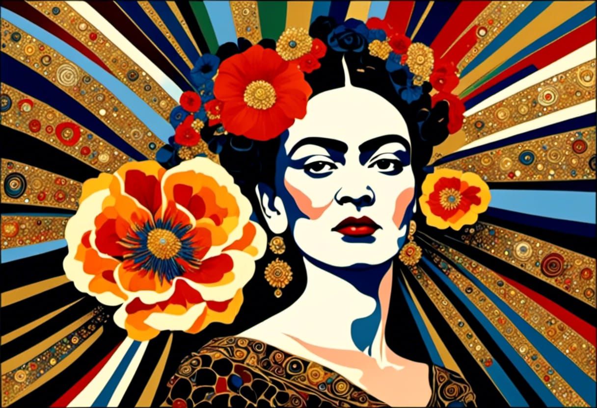 Ecstatic Portrait in Vienna Secession Style