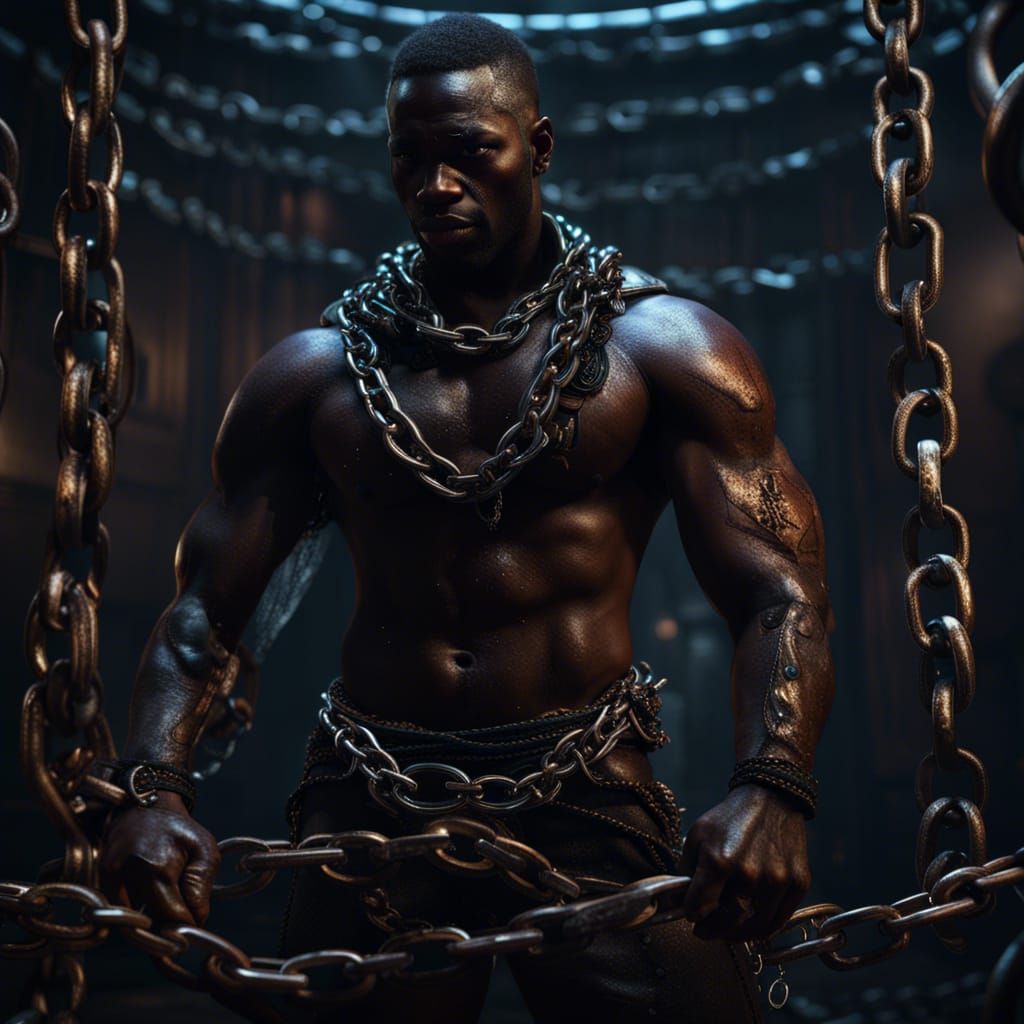 Oily Muscular Men Captured: Detailed Matte Painting