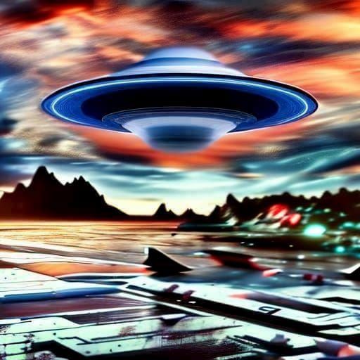 Spacecraft Crash Site in Hyperrealistic Style