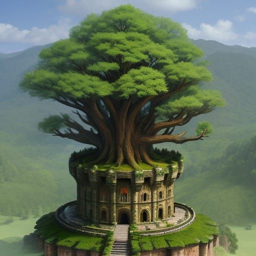 Ancient Castle Built in Colossal Tree
