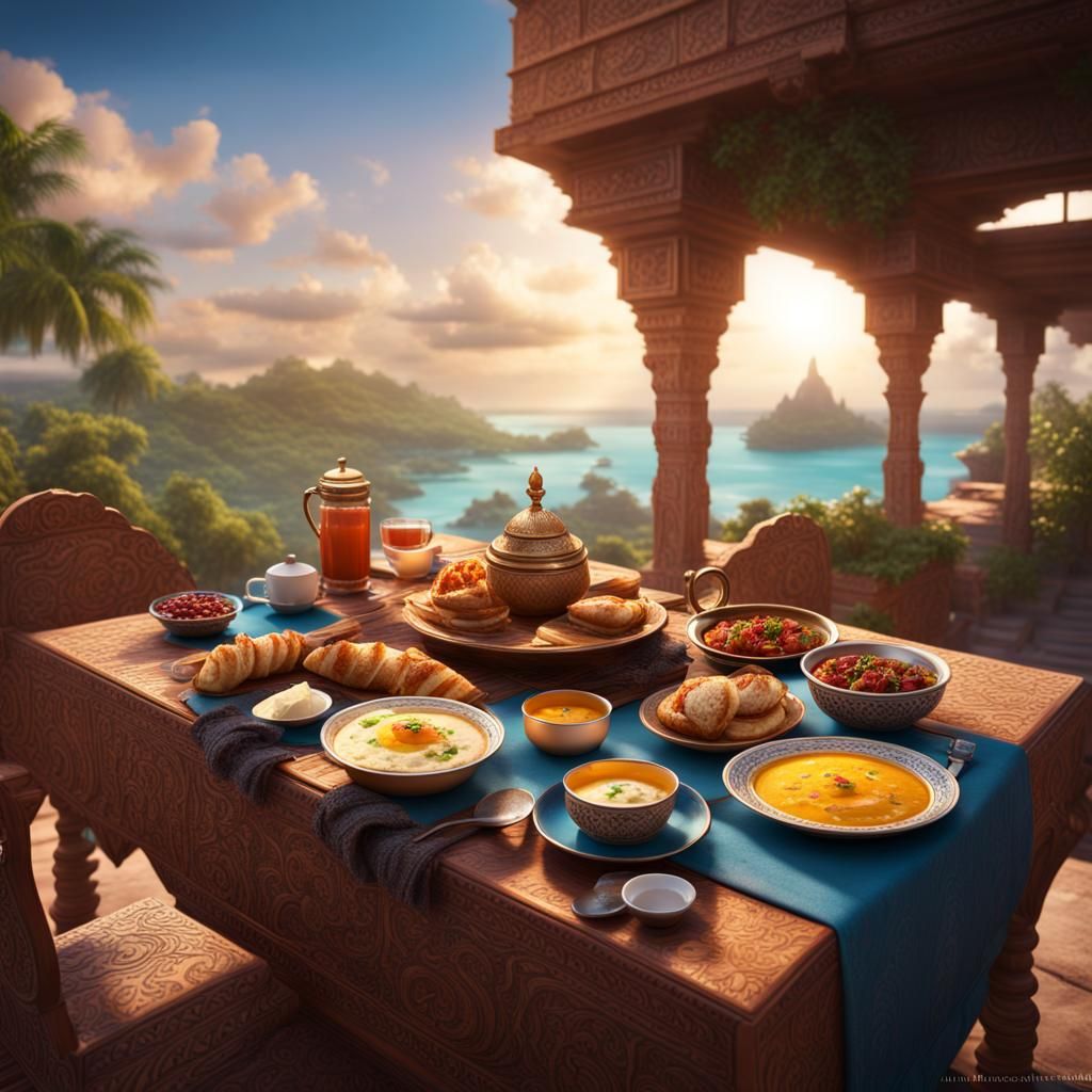 Exquisite Indian Breakfast in a Paradise Setting