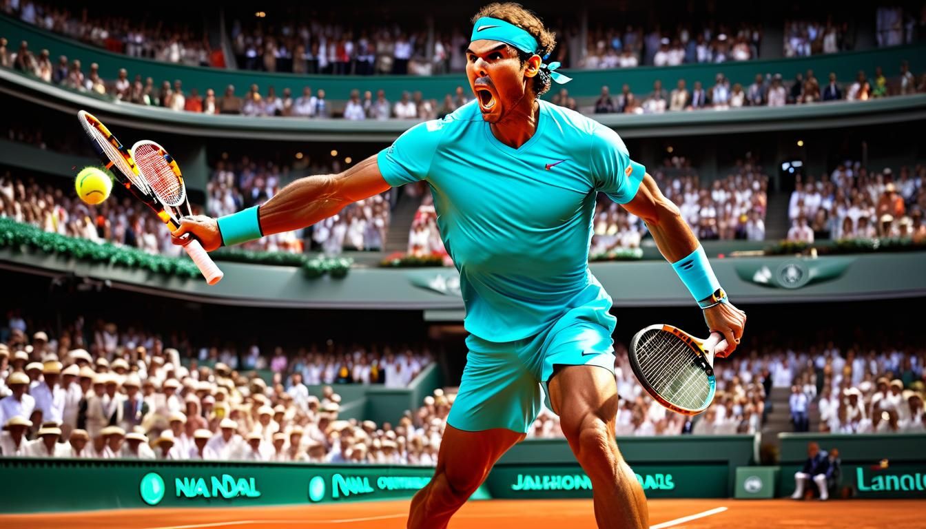 Rafa Nadal serving for Match Point