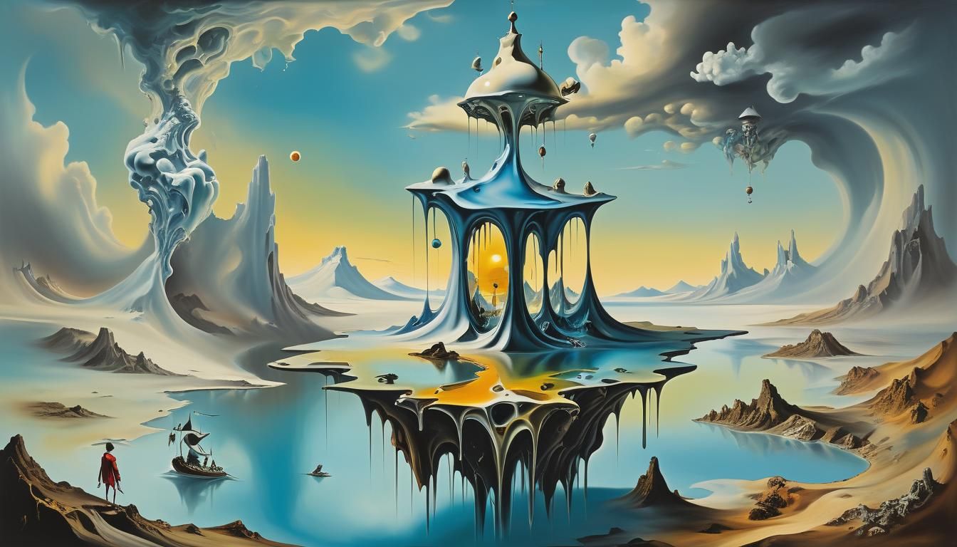Surreal Melting Landscape on Canvas