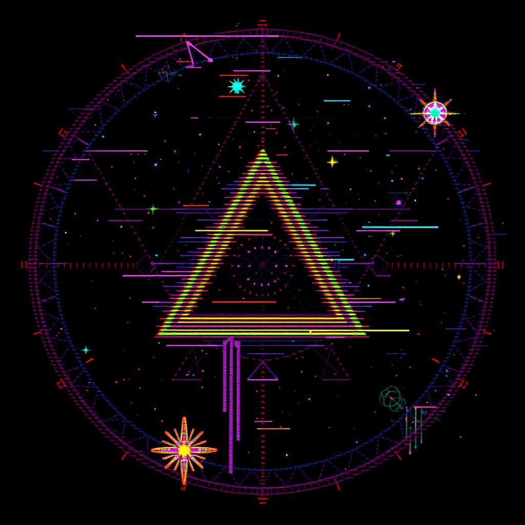 Abstract Glitch Error with Constellations and Sparkles