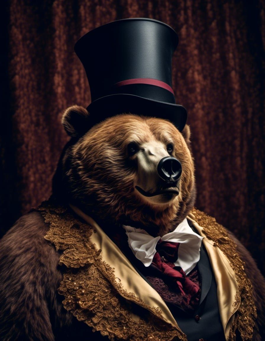 Opera Bear Portrait: A Theatrical Spectacle