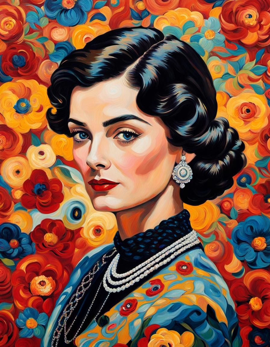 Coco Chanel Portrait as Oil Painting