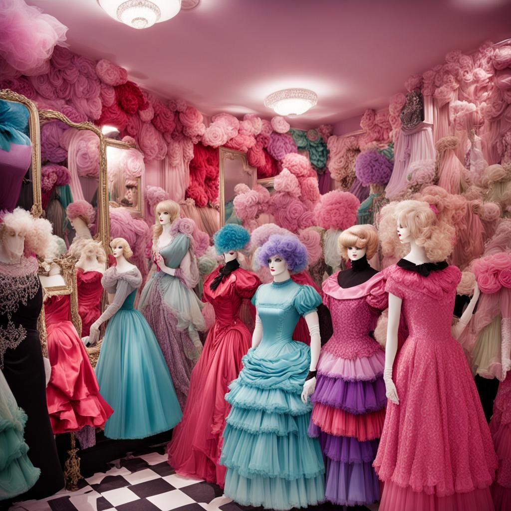 Extravagant Drag Queen in Satin Gown: Fantasy Concept Art