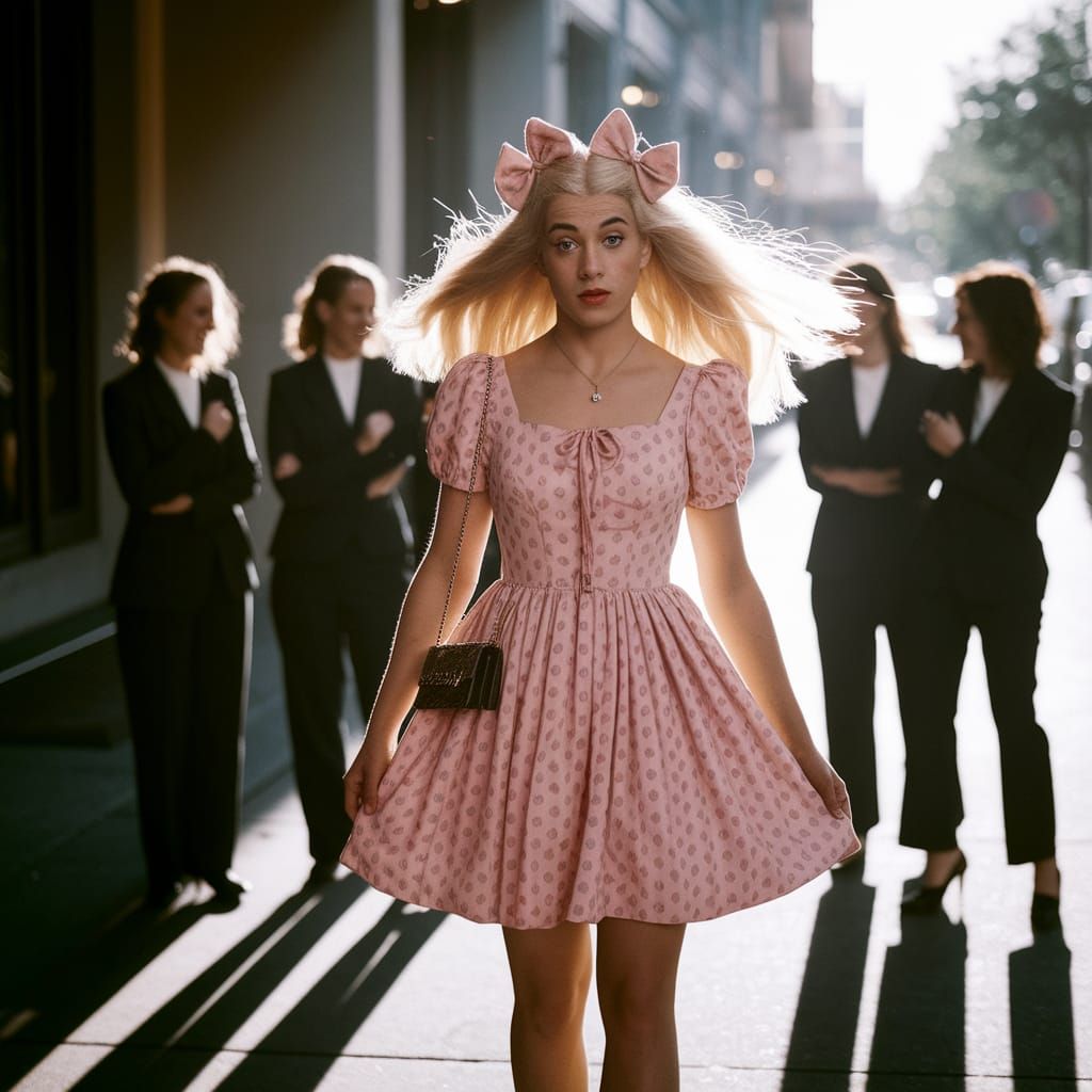 Young Man with Feminine Features and Blonde Hair