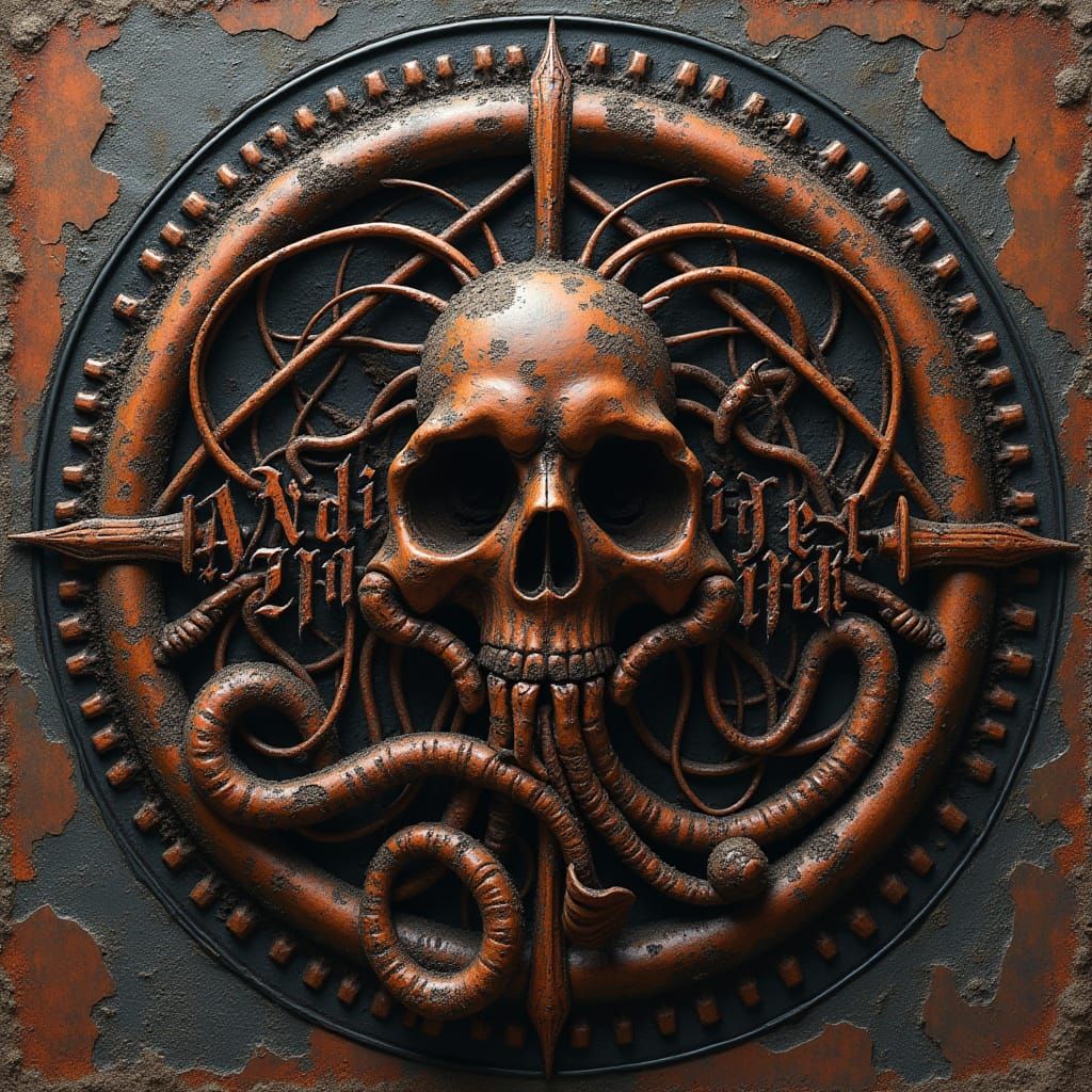 Decayed Death Metal Logo in Dark Surrealist Style