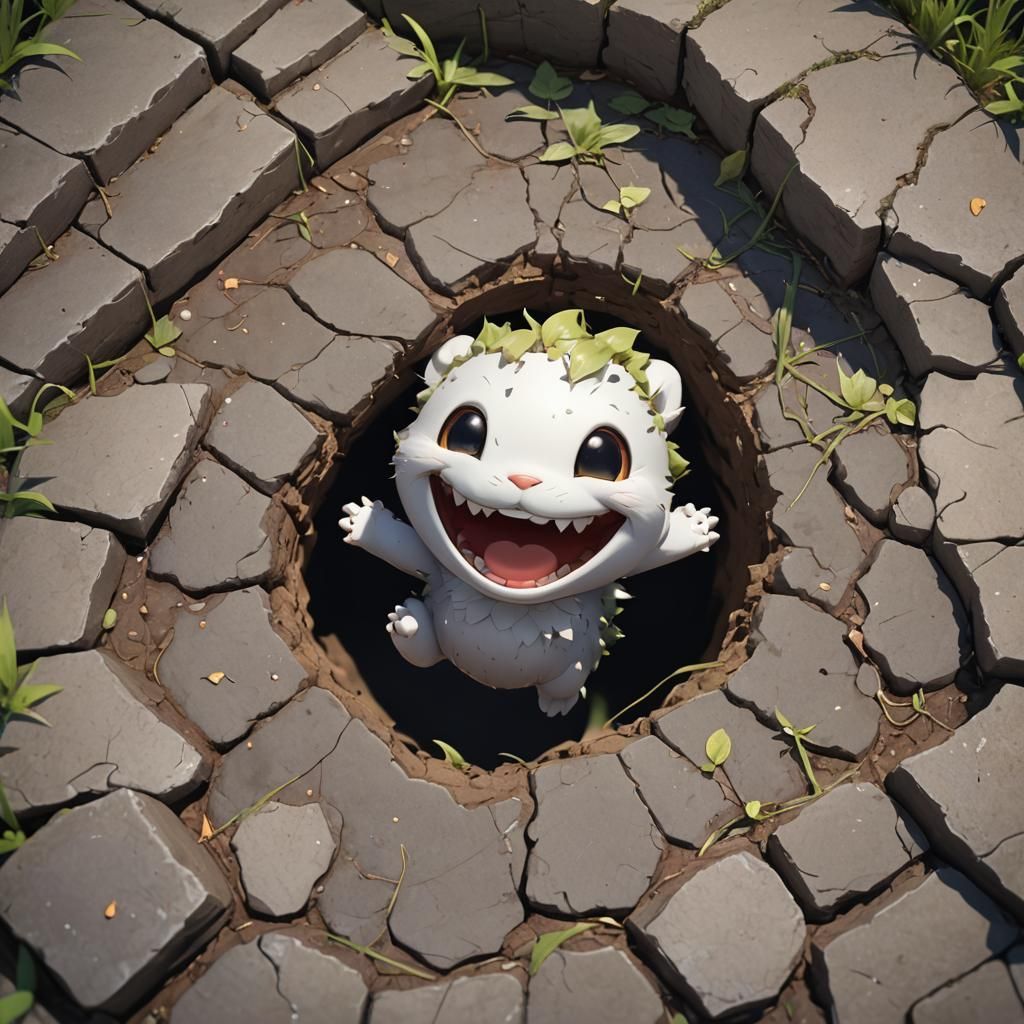 Cheerful Creature Emerges: 3D Anime Art