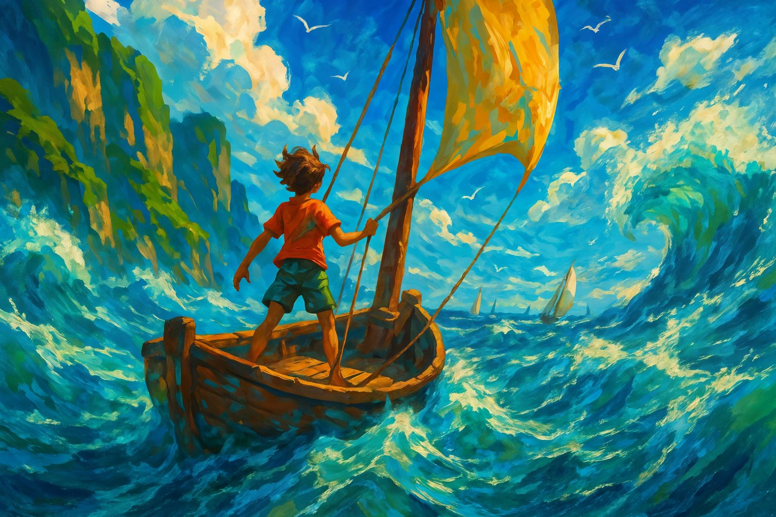 Sailboat Adventure on a Turquoise Sea