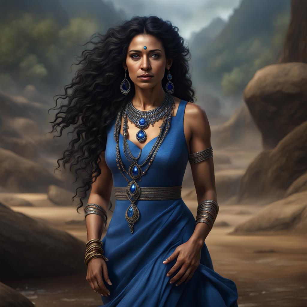 Beautiful Amerindian Woman in Detailed Matte Painting
