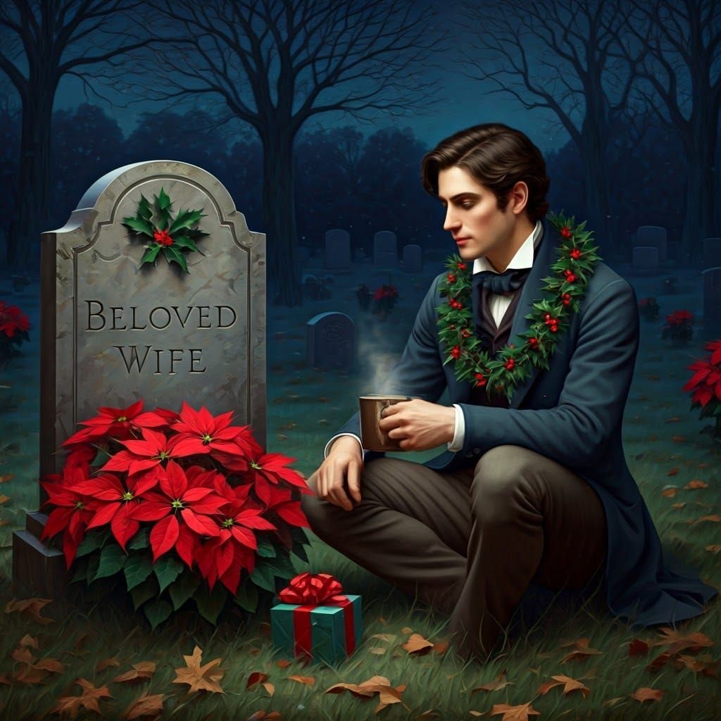 Victorian Gentleman Reflects on Christmas Eve in a Graveyard
