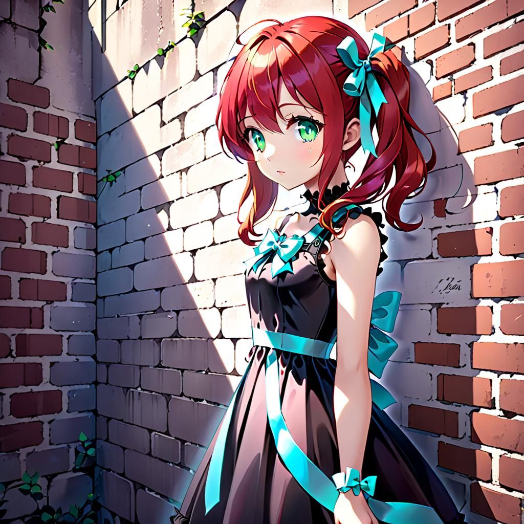 Cute Japanese Girl in Gothic Dress: Anime Style