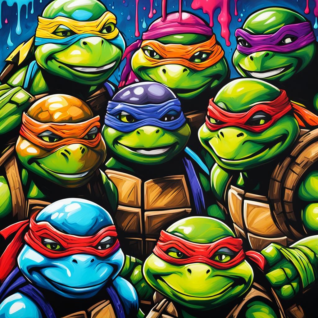 Ninja Turtles Graffiti Art in Street Style
