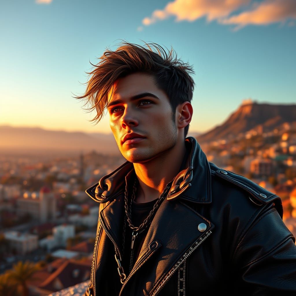 Rebellious Young Man Contemplates Freedom in LA