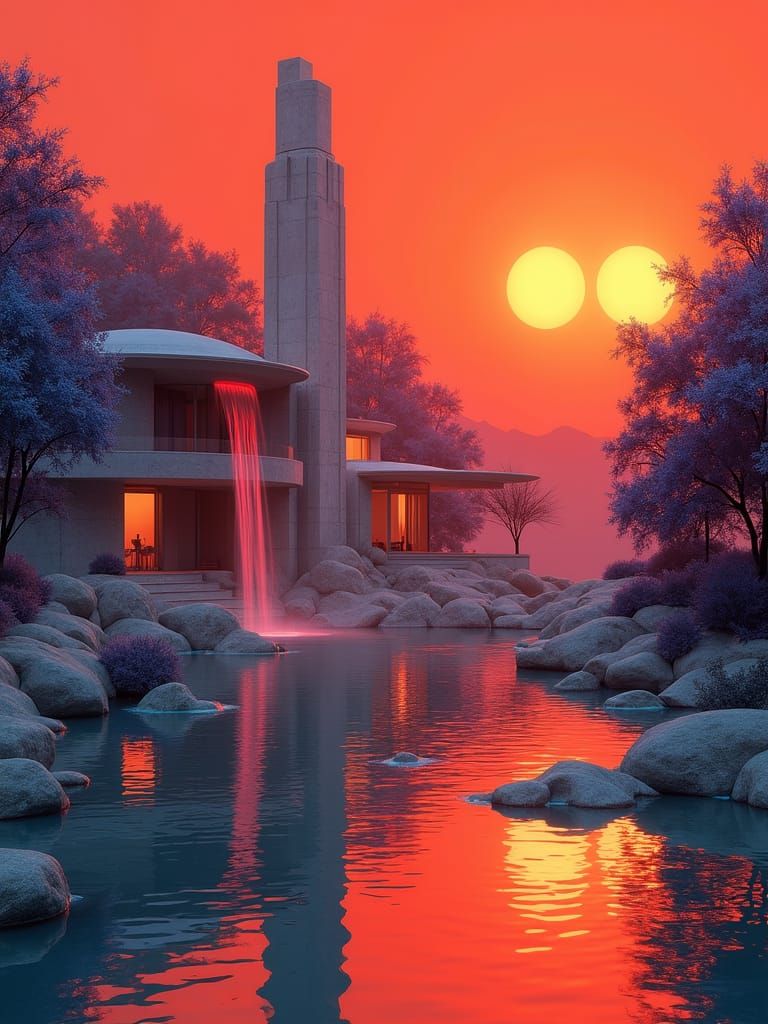 Alien Architecture Meets Mid-Century Modern in Retrofuturism