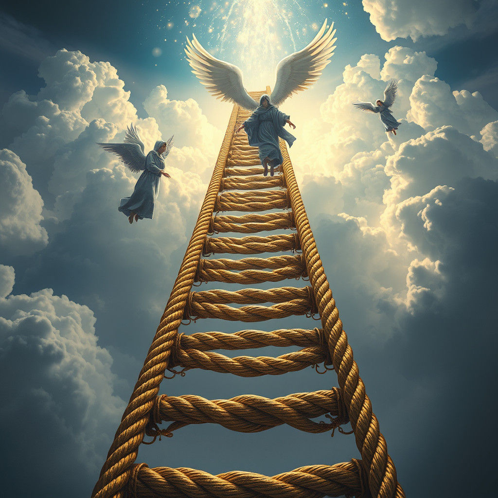 Angelic Ascent: A Woven Ladder to Heaven
