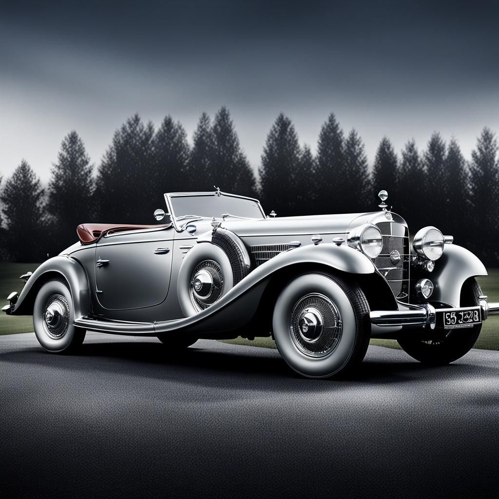 Ultra-Realistic Mercedes-Benz 540K Spezial Roadster in a Cin...